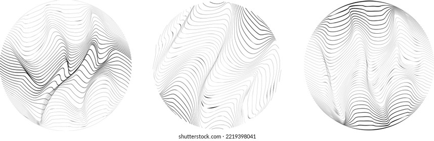 Set of spheres . Lines constructed transparent sphere .Vector  .Technology sphere Logo . Design element for posters, social media, templates, flyers, brochures . Abstract trendy transparent circles .
