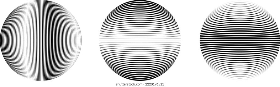 Conjunto de esferas. Líneas de esfera transparente construida .Vector .Logo de esfera tecnológica . Elemento de diseño para afiches, medios sociales, plantillas, volantes, folletos. Resumen de círculos transparentes de moda.