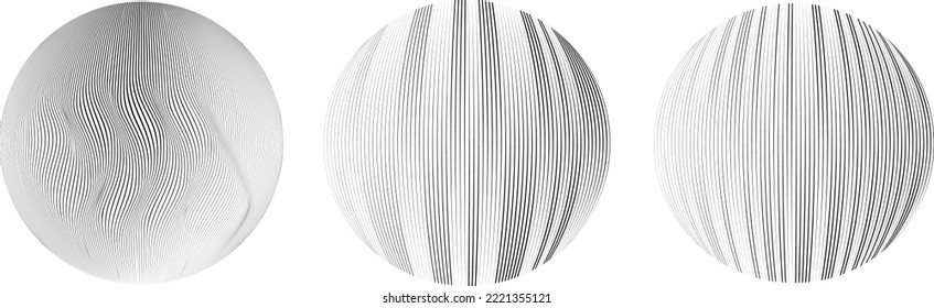 Conjunto de esferas. Líneas de esfera transparente construida .Vector .Logo de esfera tecnológica . Elemento de diseño para afiches, medios sociales, plantillas, volantes, folletos. Resumen de círculos transparentes de moda.