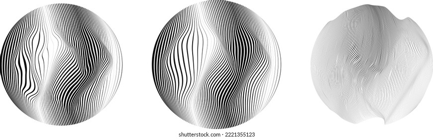 Set of spheres . Lines constructed transparent sphere .Vector  .Technology sphere Logo . Design element for posters, social media, templates, flyers, brochures . Abstract trendy transparent circles .