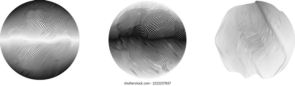 Set of spheres . Lines constructed transparent sphere .Vector  .Technology sphere Logo . Design element for posters, social media, templates, flyers, brochures . Abstract trendy transparent circles .