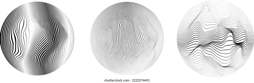 Set of spheres . Lines constructed transparent sphere .Vector  .Technology sphere Logo . Design element for posters, social media, templates, flyers, brochures . Abstract trendy transparent circles .