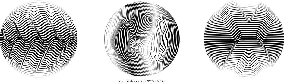Conjunto de esferas. Líneas de esfera transparente construida .Vector .Logo de esfera tecnológica . Elemento de diseño para afiches, medios sociales, plantillas, volantes, folletos. Resumen de círculos transparentes de moda.