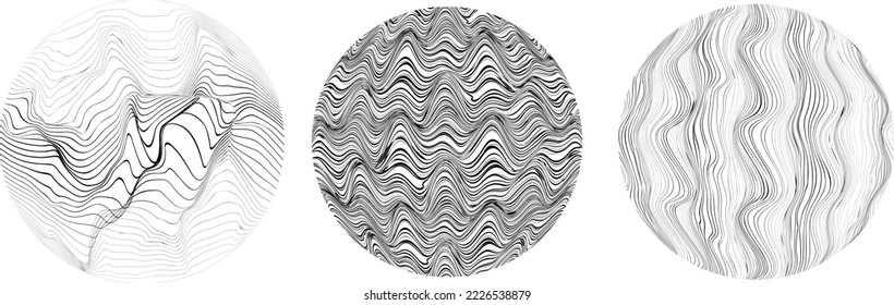 Set of spheres . Lines constructed transparent sphere .Vector  .Technology sphere Logo . Design element for posters, social media, templates, flyers, brochures . Abstract trendy transparent circles .