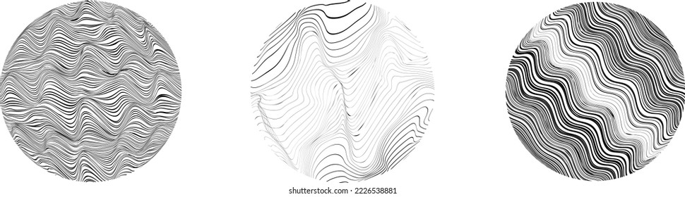Set of spheres . Lines constructed transparent sphere .Vector  .Technology sphere Logo . Design element for posters, social media, templates, flyers, brochures . Abstract trendy transparent circles .