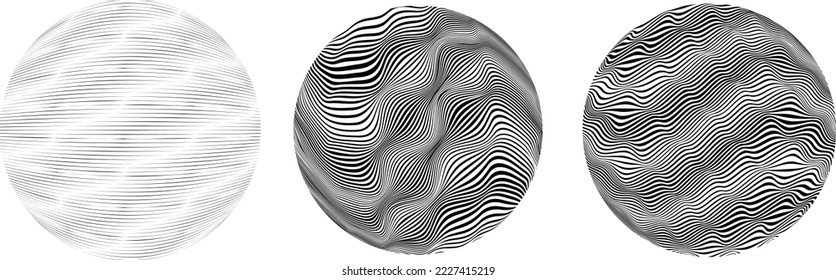 Conjunto de esferas. Líneas de esfera transparente construida .Vector .Logo de esfera tecnológica . Elemento de diseño para afiches, medios sociales, plantillas, volantes, folletos. Resumen de círculos transparentes de moda.