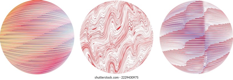 Set of spheres . Lines constructed transparent sphere .Vector  .Technology sphere Logo . Design element for posters, social media, templates, flyers, brochures . Abstract trendy transparent circles .