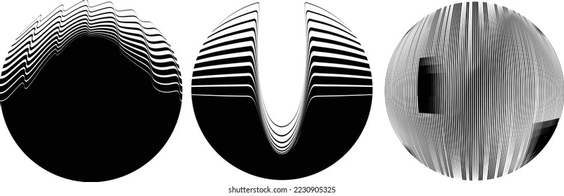 Set of spheres . Lines constructed transparent sphere .Vector  .Technology sphere Logo . Design element for posters, social media, templates, flyers, brochures . Abstract trendy transparent circles