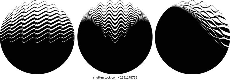 Set of spheres . Lines constructed transparent sphere .Vector  .Technology sphere Logo . Design element for posters, social media, templates, flyers, brochures . Abstract trendy transparent circles