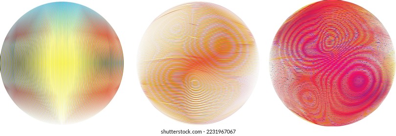 Set of spheres . Lines constructed transparent sphere .Vector  .Technology sphere Logo . Design element for posters, social media, templates, flyers, brochures . Abstract trendy transparent circles