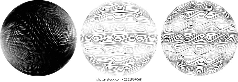 Conjunto de esferas. Líneas de esfera transparente construida .Vector .Logo de esfera tecnológica . Elemento de diseño para afiches, medios sociales, plantillas, volantes, folletos. Resumen de círculos transparentes a la moda