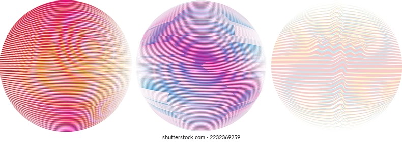Set of spheres . Lines constructed transparent sphere .Vector  .Technology sphere Logo . Design element for posters, social media, templates, flyers, brochures . Abstract trendy transparent circles