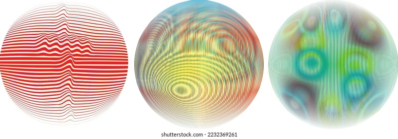 Set of spheres . Lines constructed transparent sphere .Vector  .Technology sphere Logo . Design element for posters, social media, templates, flyers, brochures . Abstract trendy transparent circles