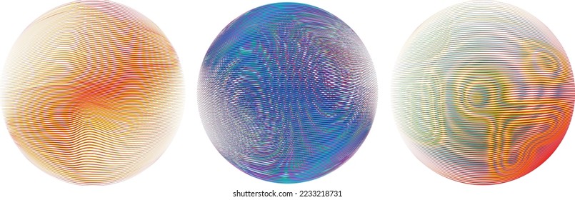 Conjunto de esferas. Líneas de esfera transparente construida .Vector .Logo de esfera tecnológica . Elemento de diseño para afiches, medios sociales, plantillas, volantes, folletos. Resumen de círculos transparentes a la moda