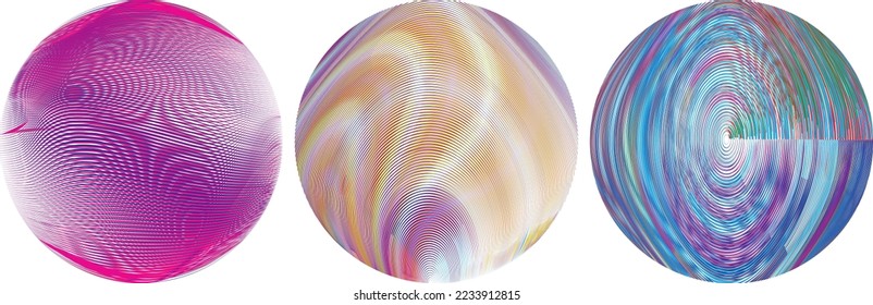 Set of spheres . Lines constructed transparent sphere .Vector  .Technology sphere Logo . Design element for posters, social media, templates, flyers, brochures . Abstract trendy transparent circles