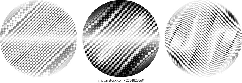 Set of spheres . Lines constructed transparent sphere .Vector  .Technology sphere Logo . Design element for posters, social media, templates, flyers, brochures . Abstract trendy transparent circles