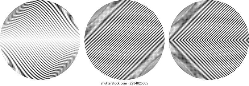 Set of spheres . Lines constructed transparent sphere .Vector  .Technology sphere Logo . Design element for posters, social media, templates, flyers, brochures . Abstract trendy transparent circles