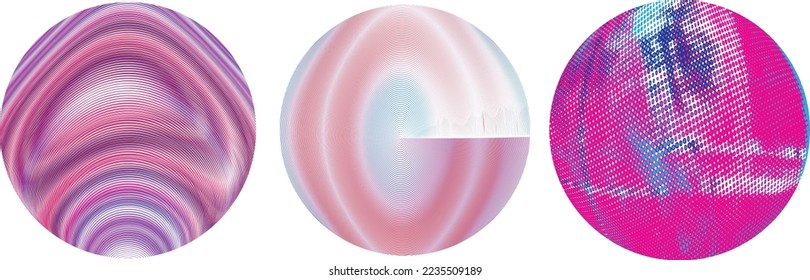 Conjunto de esferas. Líneas de esfera transparente construida .Vector .Logo de esfera tecnológica . Elemento de diseño para afiches, medios sociales, plantillas, volantes, folletos. Resumen de círculos transparentes a la moda