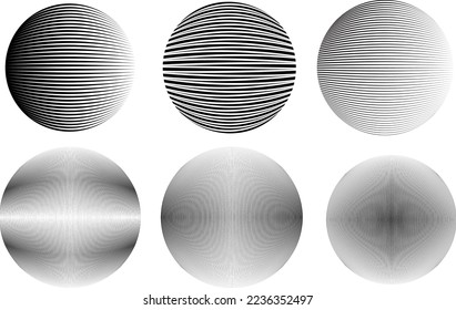 Set of spheres . Lines constructed transparent sphere .Vector  .Technology sphere Logo . Design element for posters, social media, templates, flyers, brochures . Abstract trendy transparent circles