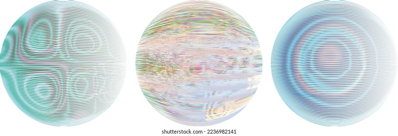 Conjunto de esferas. Líneas de esfera transparente construida .Vector .Logo de esfera tecnológica . Elemento de diseño para afiches, medios sociales, plantillas, volantes, folletos. Resumen de círculos transparentes a la moda