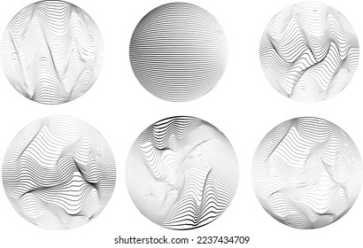 Set of spheres . Lines constructed transparent sphere .Vector  .Technology sphere Logo . Design element for posters, social media, templates, flyers, brochures . Abstract trendy transparent circles