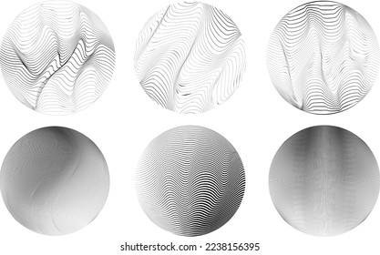 Set of spheres . Lines constructed transparent sphere .Vector  .Technology sphere Logo . Design element for posters, social media, templates, flyers, brochures . Abstract trendy transparent circles