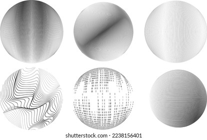 Set of spheres . Lines constructed transparent sphere .Vector  .Technology sphere Logo . Design element for posters, social media, templates, flyers, brochures . Abstract trendy transparent circles