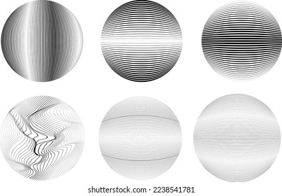 Set of spheres . Lines constructed transparent sphere .Vector  .Technology sphere Logo . Design element for posters, social media, templates, flyers, brochures . Abstract trendy transparent circles