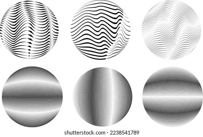 Conjunto de esferas. Líneas de esfera transparente construida .Vector .Logo de esfera tecnológica . Elemento de diseño para afiches, medios sociales, plantillas, volantes, folletos. Resumen de círculos transparentes a la moda