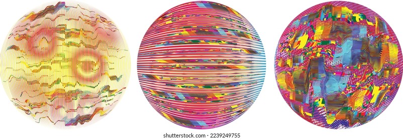 Set of spheres . Lines constructed transparent sphere .Vector  .Technology sphere Logo . Design element for posters, social media, templates, flyers, brochures . Abstract trendy transparent circles