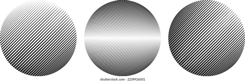 Conjunto de esferas. Líneas de esfera transparente construida .Vector .Logo de esfera tecnológica . Elemento de diseño para afiches, medios sociales, plantillas, volantes, folletos. Resumen de círculos transparentes a la moda