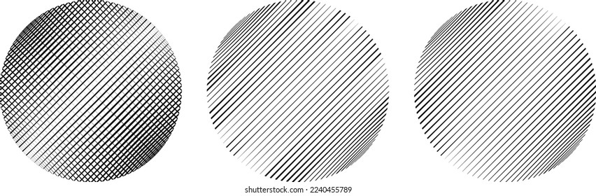 Set of spheres . Lines constructed transparent sphere .Vector .Technology sphere Logo . Design element for posters, social media, templates, flyers, brochures . Abstract trendy transparent circles