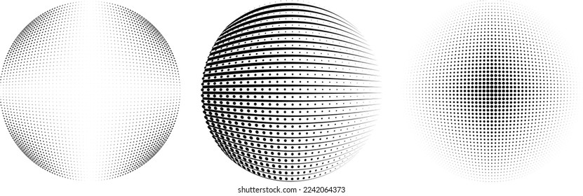 Set of spheres . Lines constructed transparent sphere .Vector  .Technology sphere Logo . Design element for posters, social media, templates, flyers, brochures . Abstract trendy transparent circles