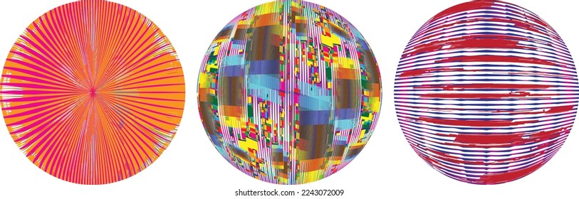 Set of spheres . Lines constructed transparent sphere .Vector  .Technology sphere Logo . Design element for posters, social media, templates, flyers, brochures . Abstract trendy transparent circles