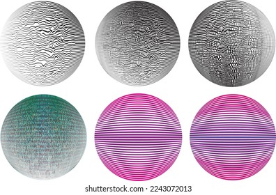 Set of spheres . Lines constructed transparent sphere .Vector  .Technology sphere Logo . Design element for posters, social media, templates, flyers, brochures . Abstract trendy transparent circles