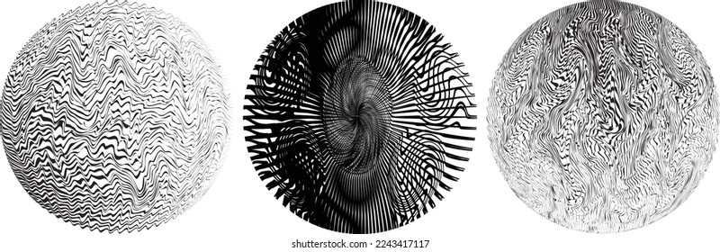 Set of spheres . Lines constructed transparent sphere .Vector  .Technology sphere Logo . Design element for posters, social media, templates, flyers, brochures . Abstract trendy transparent circles