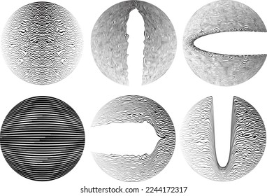 Set of spheres . Lines constructed transparent sphere .Vector  .Technology sphere Logo . Design element for posters, social media, templates, flyers, brochures . Abstract trendy transparent circles