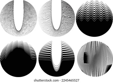 Set of spheres . Lines constructed transparent sphere .Vector  .Technology sphere Logo . Design element for posters, social media, templates, flyers, brochures . Abstract trendy transparent circles
