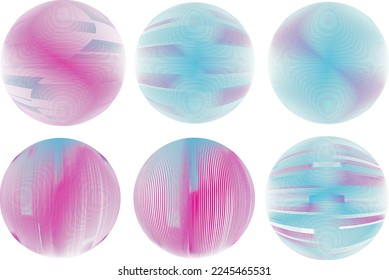 Set of spheres . Lines constructed transparent sphere .Vector  .Technology sphere Logo . Design element for posters, social media, templates, flyers, brochures . Abstract trendy transparent circles
