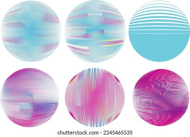 Conjunto de esferas. Líneas de esfera transparente construida .Vector .Logo de esfera tecnológica . Elemento de diseño para afiches, medios sociales, plantillas, volantes, folletos. Resumen de círculos transparentes a la moda