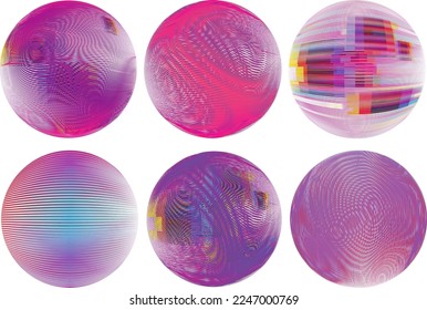 Set of spheres . Lines constructed transparent sphere .Vector  .Technology sphere Logo . Design element for posters, social media, templates, flyers, brochures . Abstract trendy transparent circles