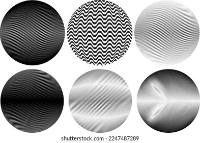 Conjunto de esferas. Líneas de esfera transparente construida .Vector .Logo de esfera tecnológica . Elemento de diseño para afiches, medios sociales, plantillas, volantes, folletos. Resumen de círculos transparentes a la moda