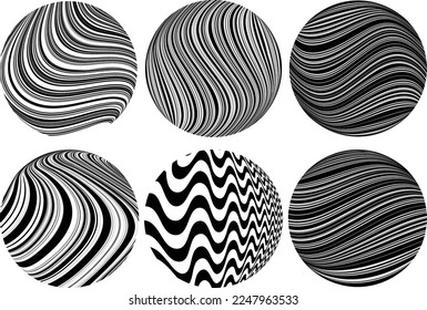 Set of spheres . Lines constructed transparent sphere .Vector  .Technology sphere Logo . Design element for posters, social media, templates, flyers, brochures . Abstract trendy transparent circles