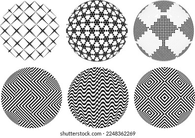 Set of spheres . Lines constructed transparent sphere .Vector  .Technology sphere Logo . Design element for posters, social media, templates, flyers, brochures . Abstract trendy transparent circles