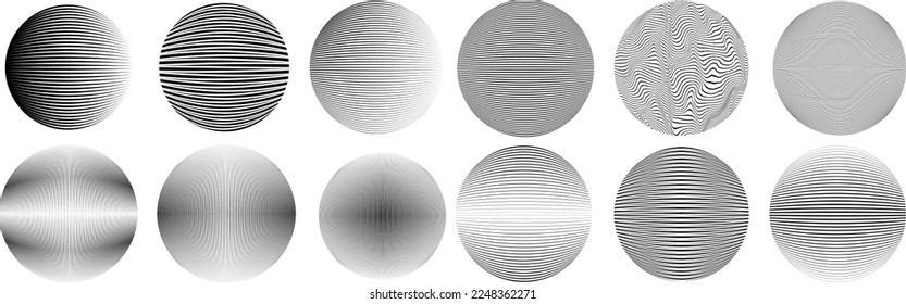 Set of spheres . Lines constructed transparent sphere .Vector  .Technology sphere Logo . Design element for posters, social media, templates, flyers, brochures . Abstract trendy transparent circles