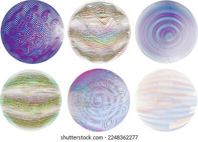 Conjunto de esferas. Líneas de esfera transparente construida .Vector .Logo de esfera tecnológica . Elemento de diseño para afiches, medios sociales, plantillas, volantes, folletos. Resumen de círculos transparentes a la moda