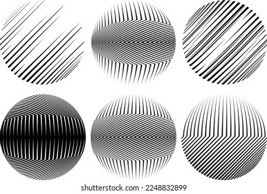Set of spheres . Lines constructed transparent sphere .Vector  .Technology sphere Logo . Design element for posters, social media, templates, flyers, brochures . Abstract trendy transparent circles