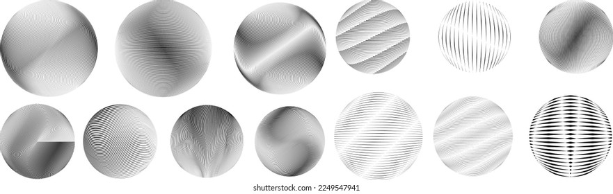 Set of spheres . Lines constructed transparent sphere .Vector  .Technology sphere Logo . Design element for posters, social media, templates, flyers, brochures . Abstract trendy transparent circles