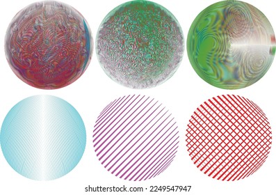 Set of spheres . Lines constructed transparent sphere .Vector  .Technology sphere Logo . Design element for posters, social media, templates, flyers, brochures . Abstract trendy transparent circles