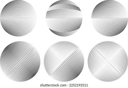 Set of spheres . Lines constructed transparent sphere .Vector  .Technology sphere Logo . Design element for posters, social media, templates, flyers, brochures . Abstract trendy transparent circles